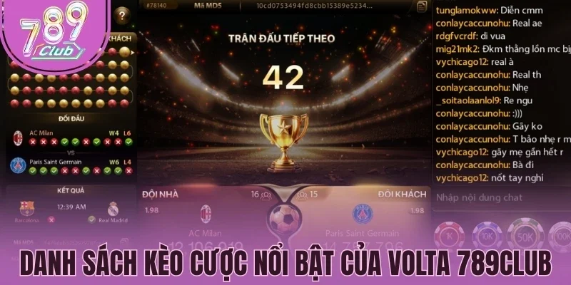 Danh sách kèo cược nổi bật của Volta 789Club